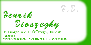 henrik dioszeghy business card